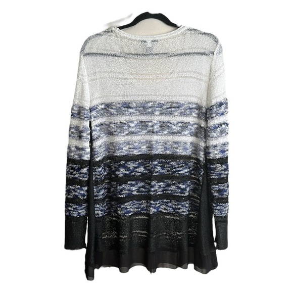 ALFANI Lightweight Ombre Stripe Semi-Sheer Sweater Tunic Sequined Casual Chic XL - Picture 7 of 14